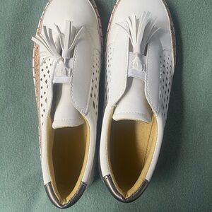 White Tassel Slip-On Women's Shoes